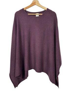 JOIE NWT 100% 2-Ply Cashmere Poncho, Dark Purple, One Size